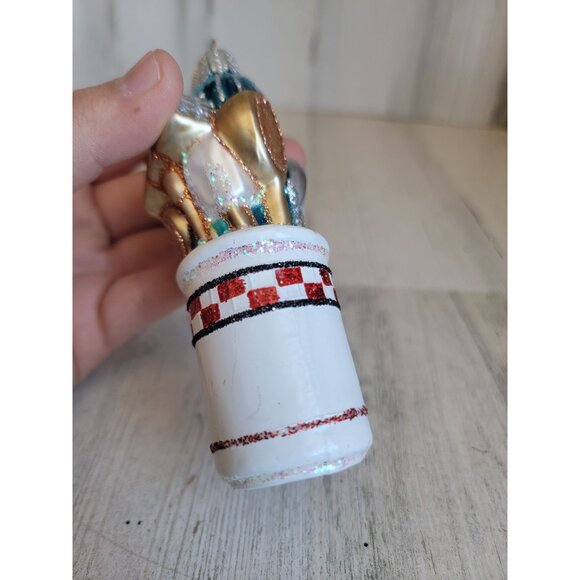 OWC old world Kitchen utensils blown glass glitter ornament Xmas - Picture 6 of 9